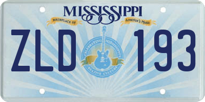 MS license plate ZLD193