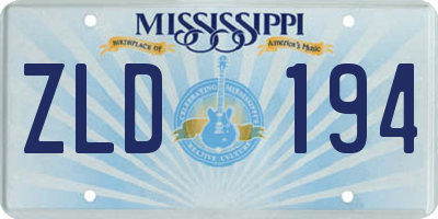 MS license plate ZLD194