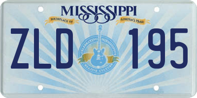 MS license plate ZLD195
