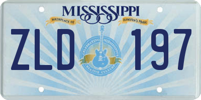 MS license plate ZLD197
