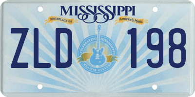 MS license plate ZLD198