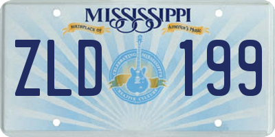 MS license plate ZLD199
