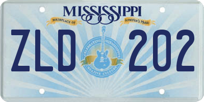 MS license plate ZLD202