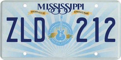MS license plate ZLD212
