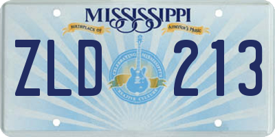 MS license plate ZLD213