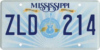 MS license plate ZLD214