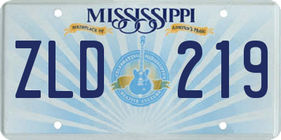 MS license plate ZLD219