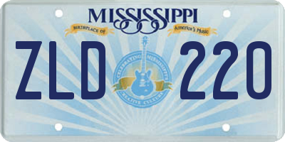 MS license plate ZLD220