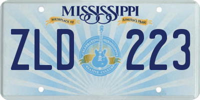 MS license plate ZLD223