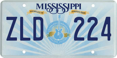 MS license plate ZLD224