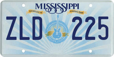 MS license plate ZLD225