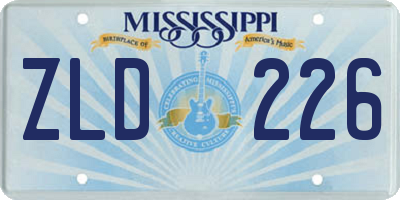 MS license plate ZLD226