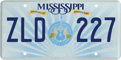 MS license plate ZLD227