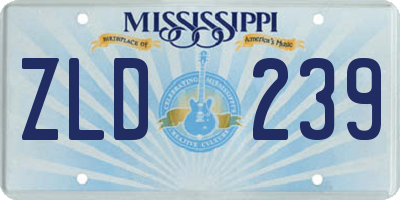 MS license plate ZLD239
