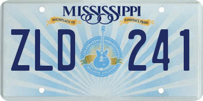 MS license plate ZLD241