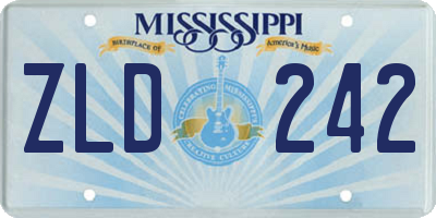 MS license plate ZLD242