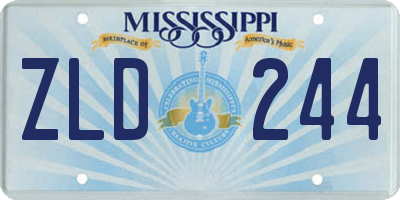 MS license plate ZLD244