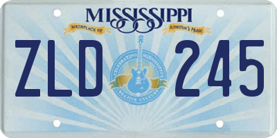 MS license plate ZLD245