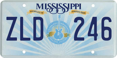 MS license plate ZLD246