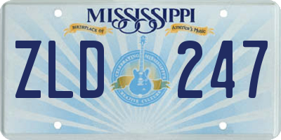 MS license plate ZLD247
