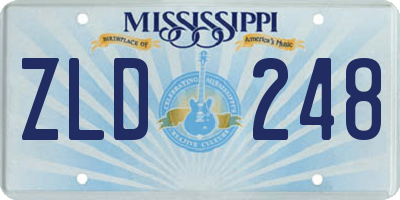 MS license plate ZLD248