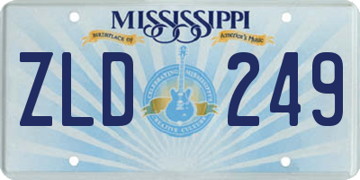 MS license plate ZLD249