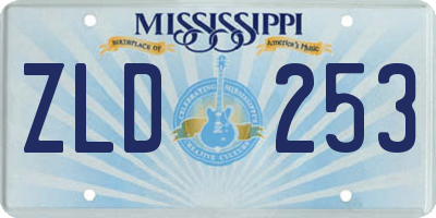MS license plate ZLD253