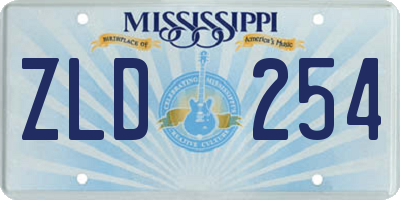 MS license plate ZLD254
