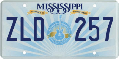 MS license plate ZLD257