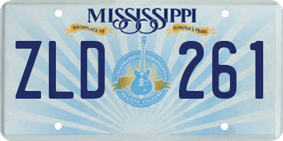 MS license plate ZLD261