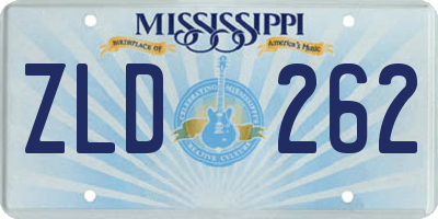MS license plate ZLD262