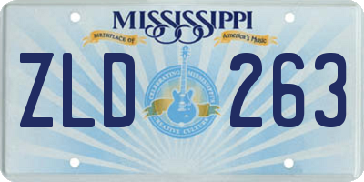 MS license plate ZLD263