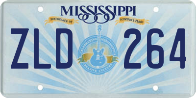 MS license plate ZLD264