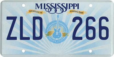 MS license plate ZLD266