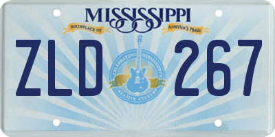 MS license plate ZLD267