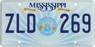 MS license plate ZLD269