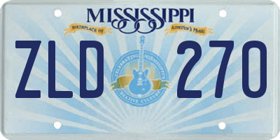 MS license plate ZLD270