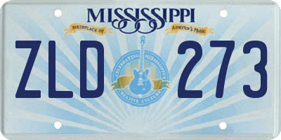 MS license plate ZLD273