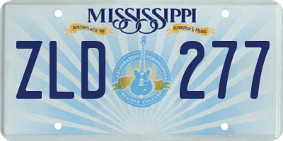 MS license plate ZLD277