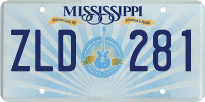 MS license plate ZLD281