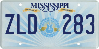 MS license plate ZLD283