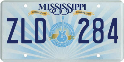 MS license plate ZLD284