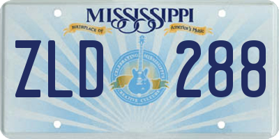 MS license plate ZLD288