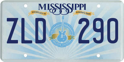MS license plate ZLD290