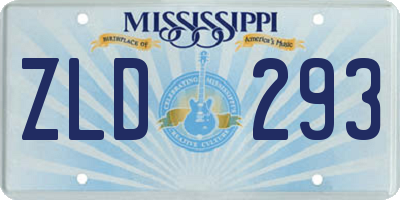MS license plate ZLD293