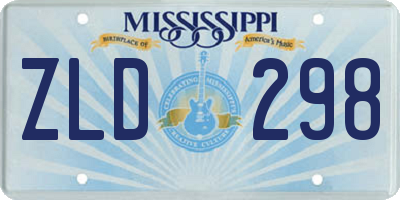 MS license plate ZLD298