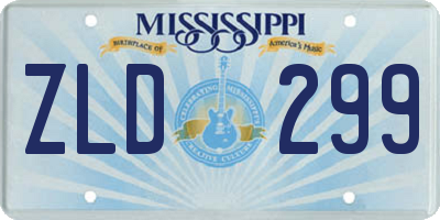 MS license plate ZLD299