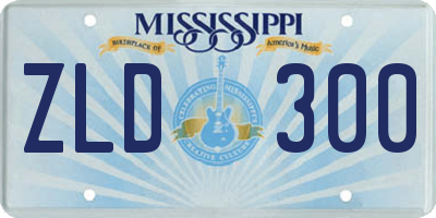 MS license plate ZLD300