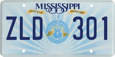 MS license plate ZLD301