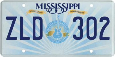 MS license plate ZLD302